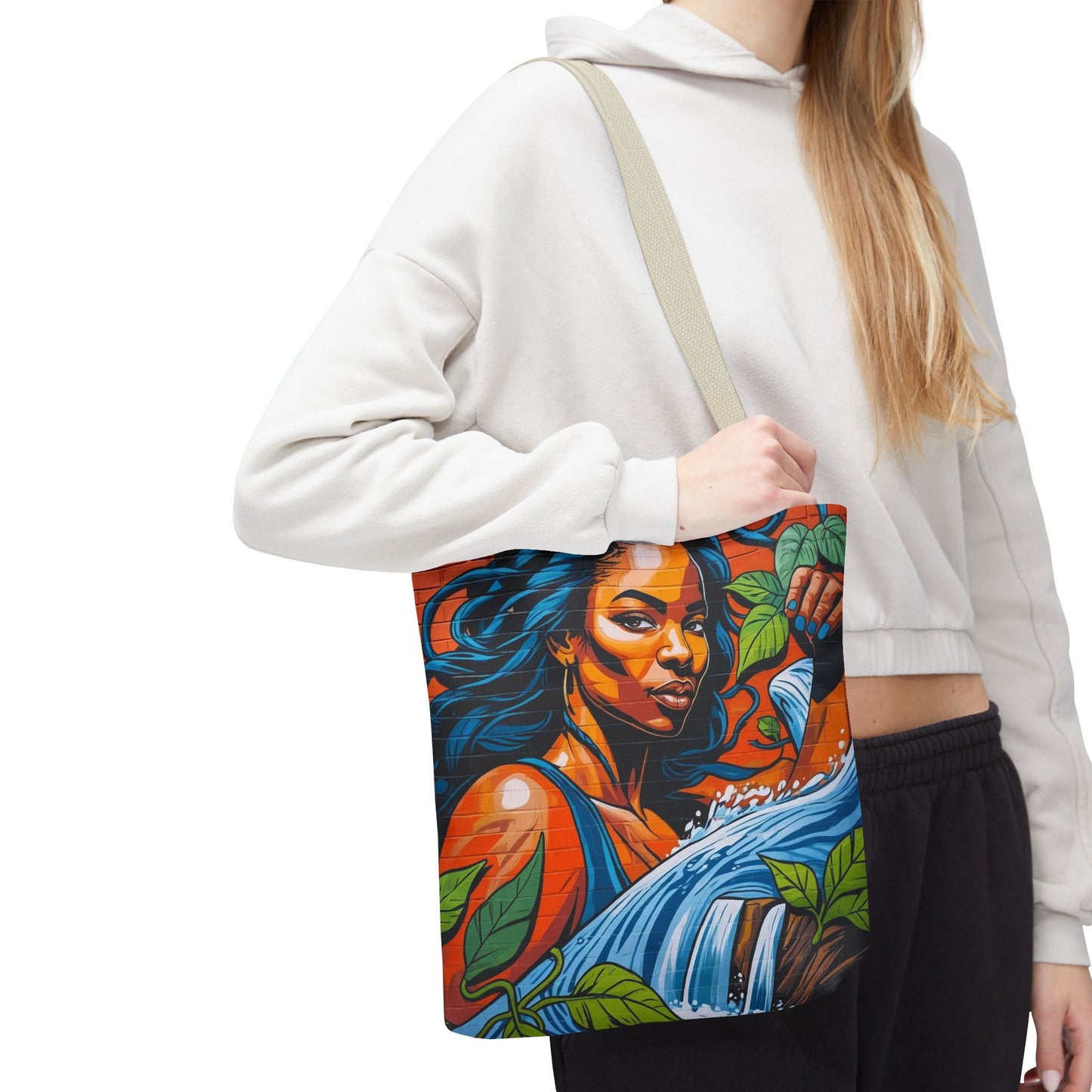 Artistic Surge - Eco-Friendly Canvas Tote Bag - WOMAN WITH WATER