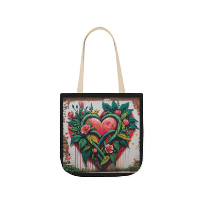 Artistic Surge - Eco-Friendly Canvas Tote Bag - FLOWERED HEARTS