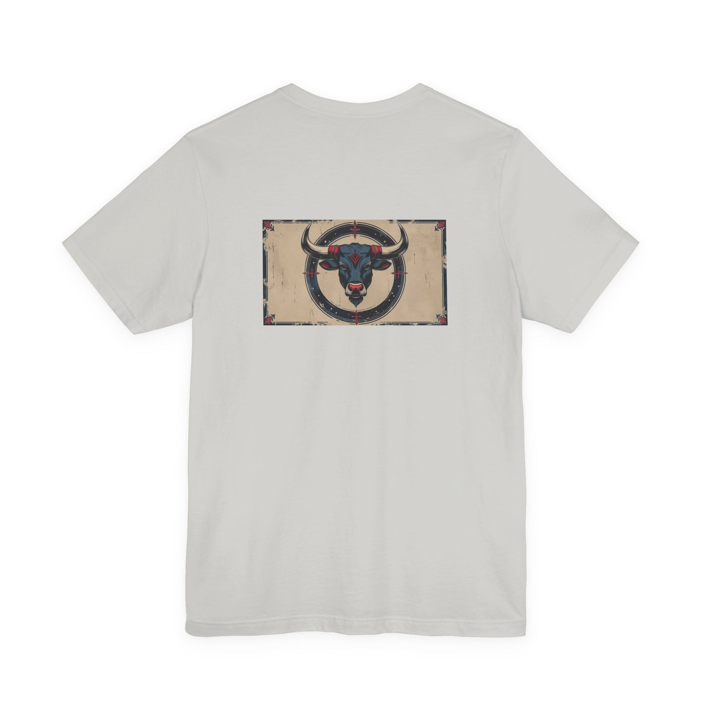Taurus - Gothic Zodiac T-Shirt. Blue graphic on the back.  Zodiac in the Shadows