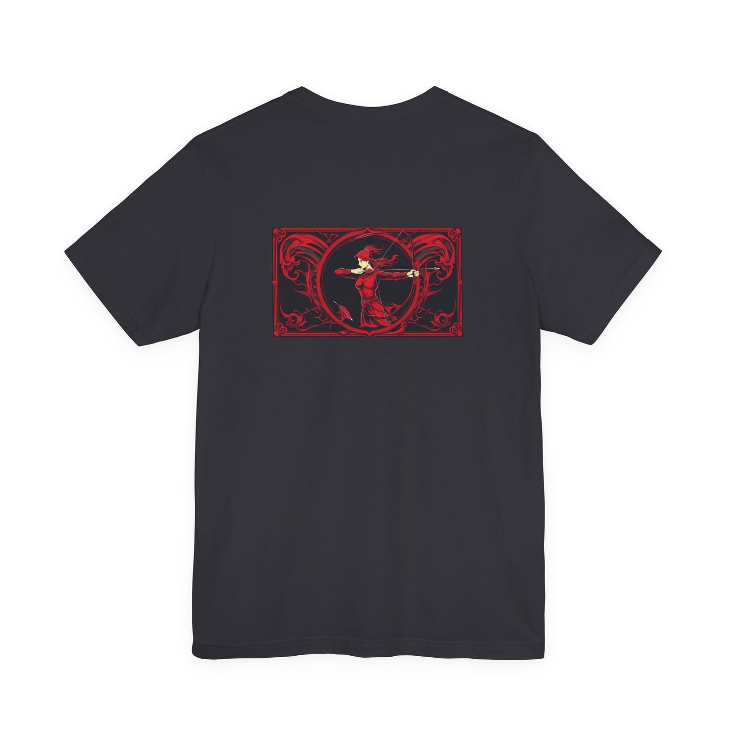 Sagittarius - Gothic Zodiac, Red Graphic on the back T-Shirt. Zodiac in the Shadows