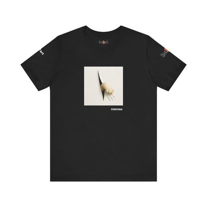 CATART Unisex Jersey Cat T-Shirt - FONTANA - Iconic Painting Reimagined with Cats