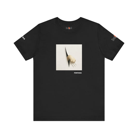 CATART Unisex Jersey Cat T-Shirt - FONTANA - Iconic Painting Reimagined with Cats
