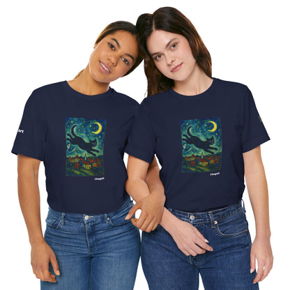 CATART Unisex Jersey Cat T-Shirt - MARC CHAGALL - Iconic Painting Reimagined with Cats