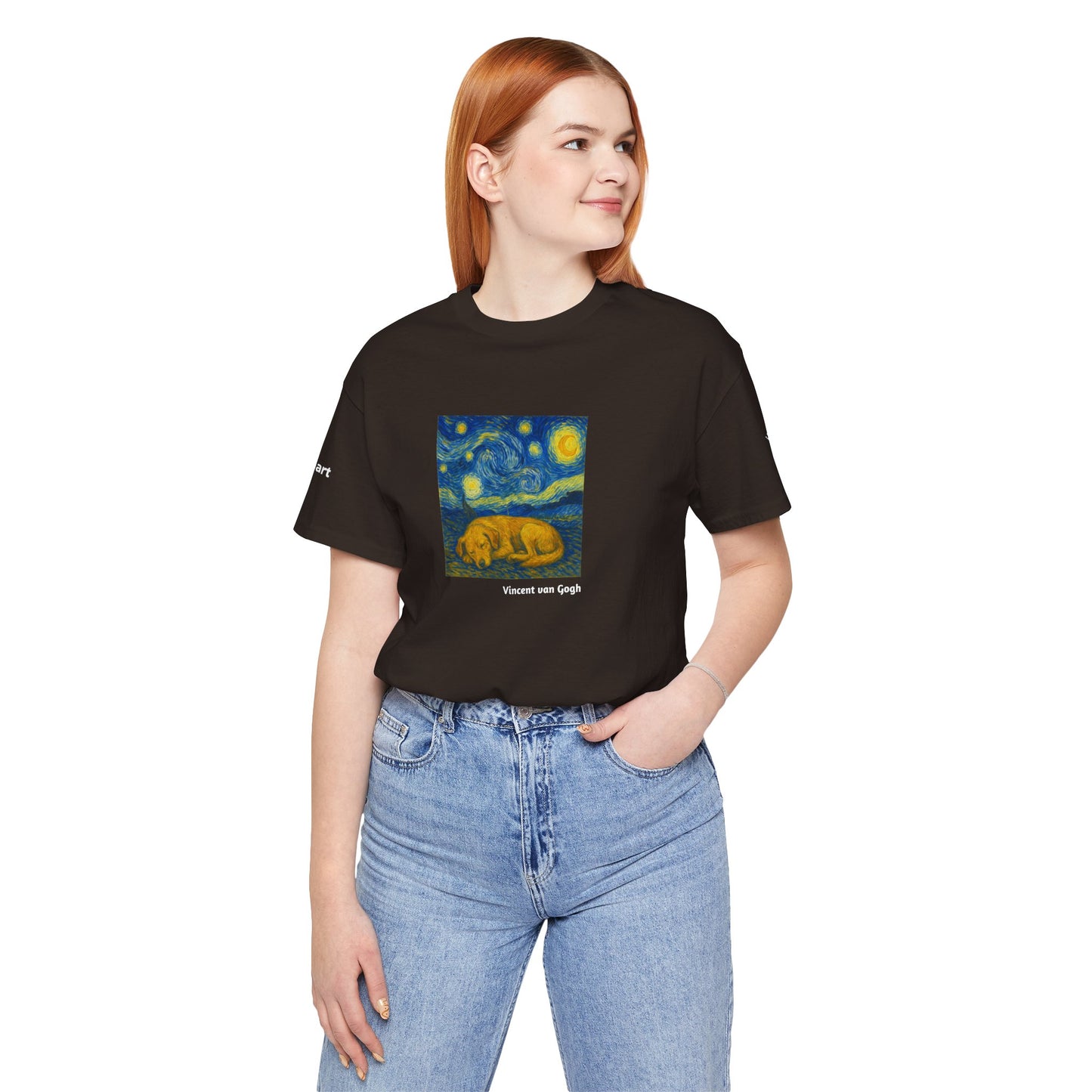 DOGART Unisex Jersey Dog T-Shirt - VAN GOGH - Iconic Painting Reimagined with Dogs