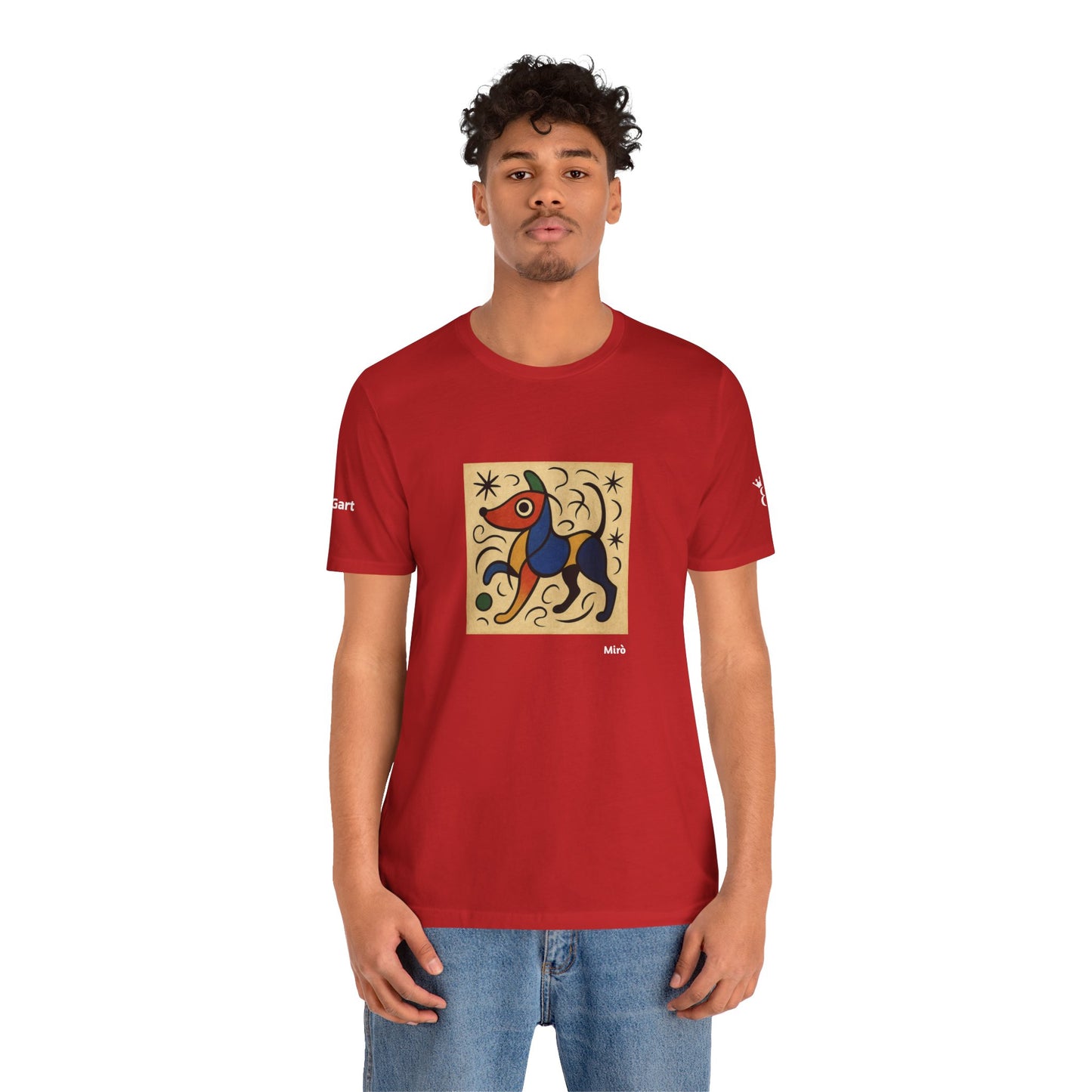DOGART Unisex Jersey Dog T-Shirt - MIRO - Iconic Painting Reimagined with Dogs