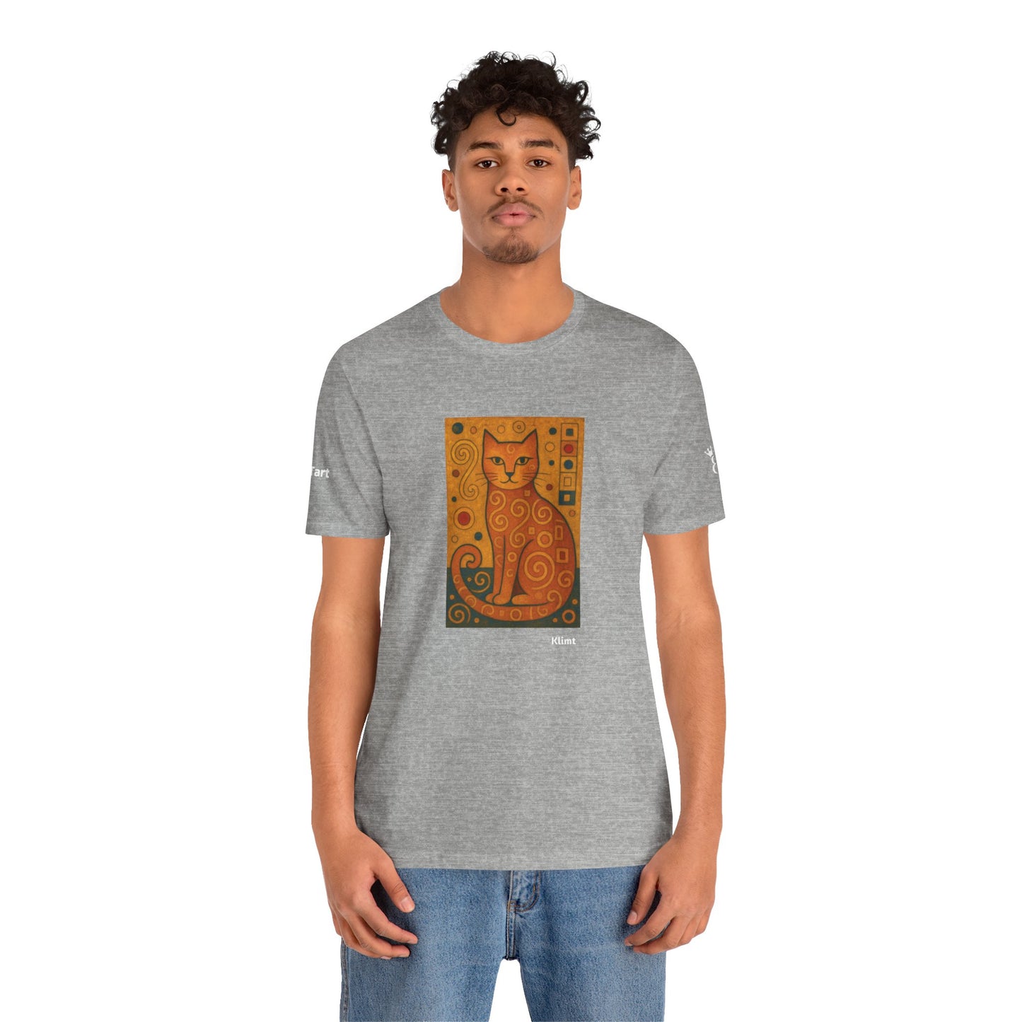 CATART Unisex Jersey Cat T-Shirt - KLIMT - Iconic Painting Reimagined with Cats