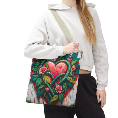 Artistic Surge - Eco-Friendly Canvas Tote Bag - HEARTS OF LOVE