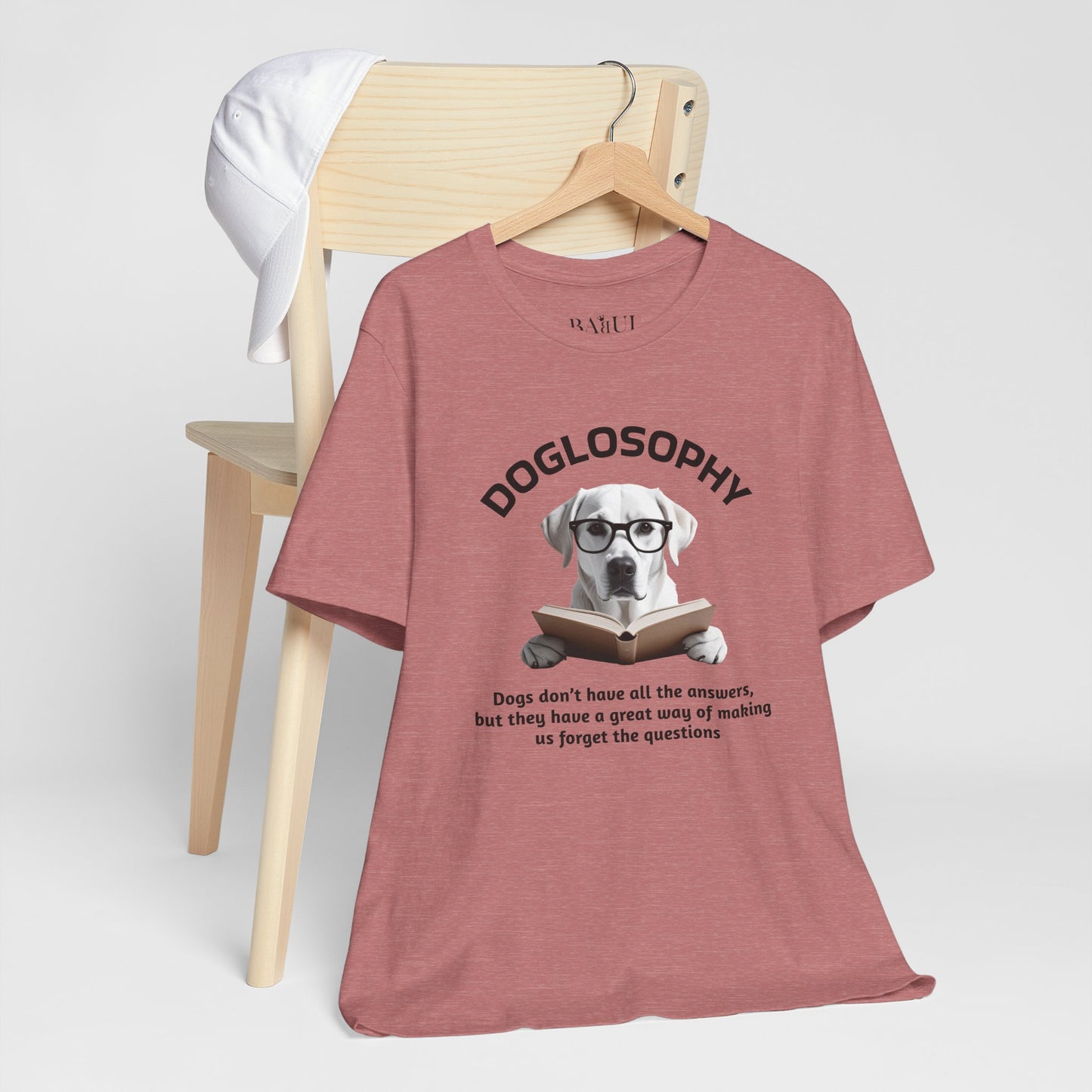Doglosophy Unisex Jersey Short Sleeve Tee –  "Dogs don't have all the answers" Design
