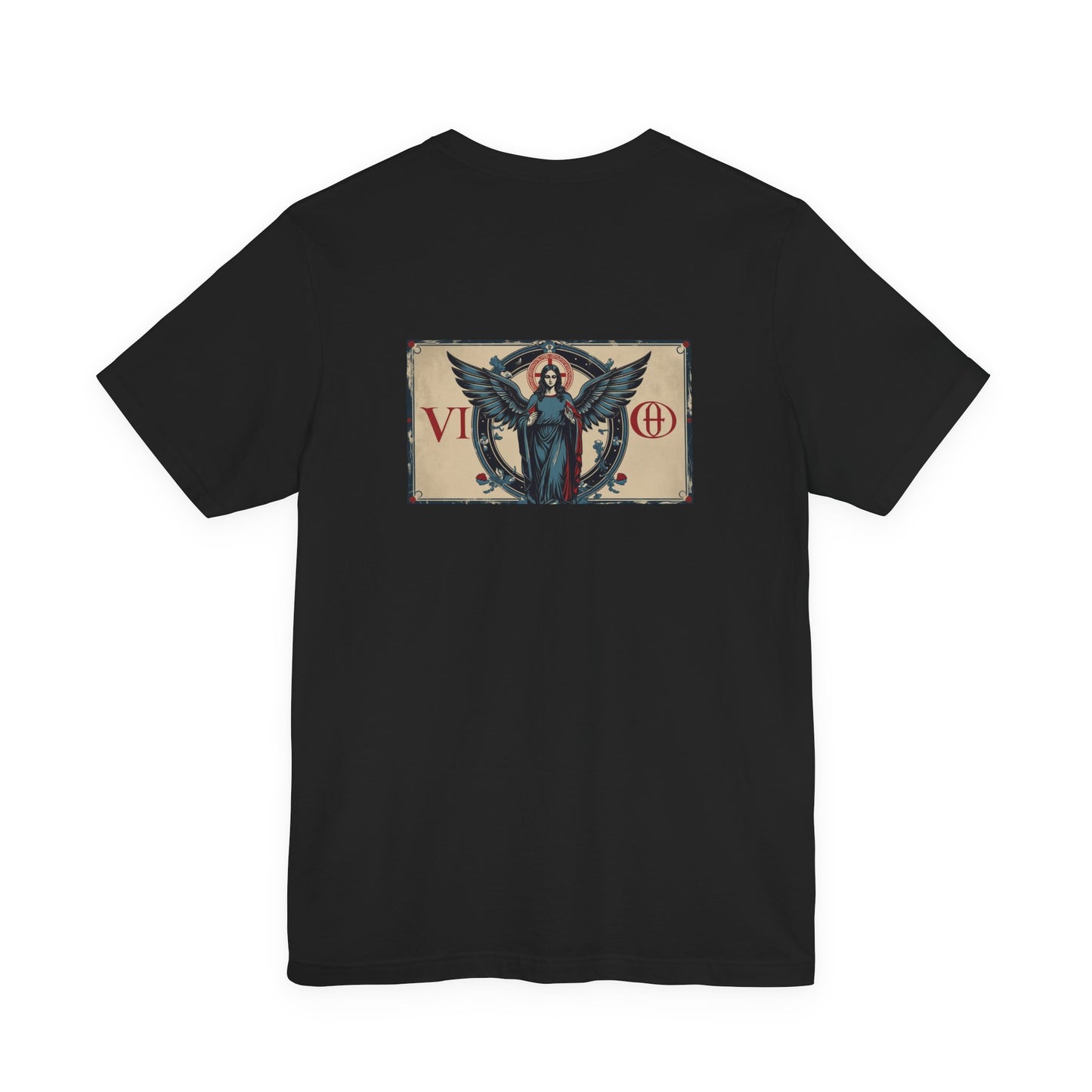 Virgo - Gothic Zodiac T-Shirt. Blue graphic on the back.  Zodiac in the Shadows