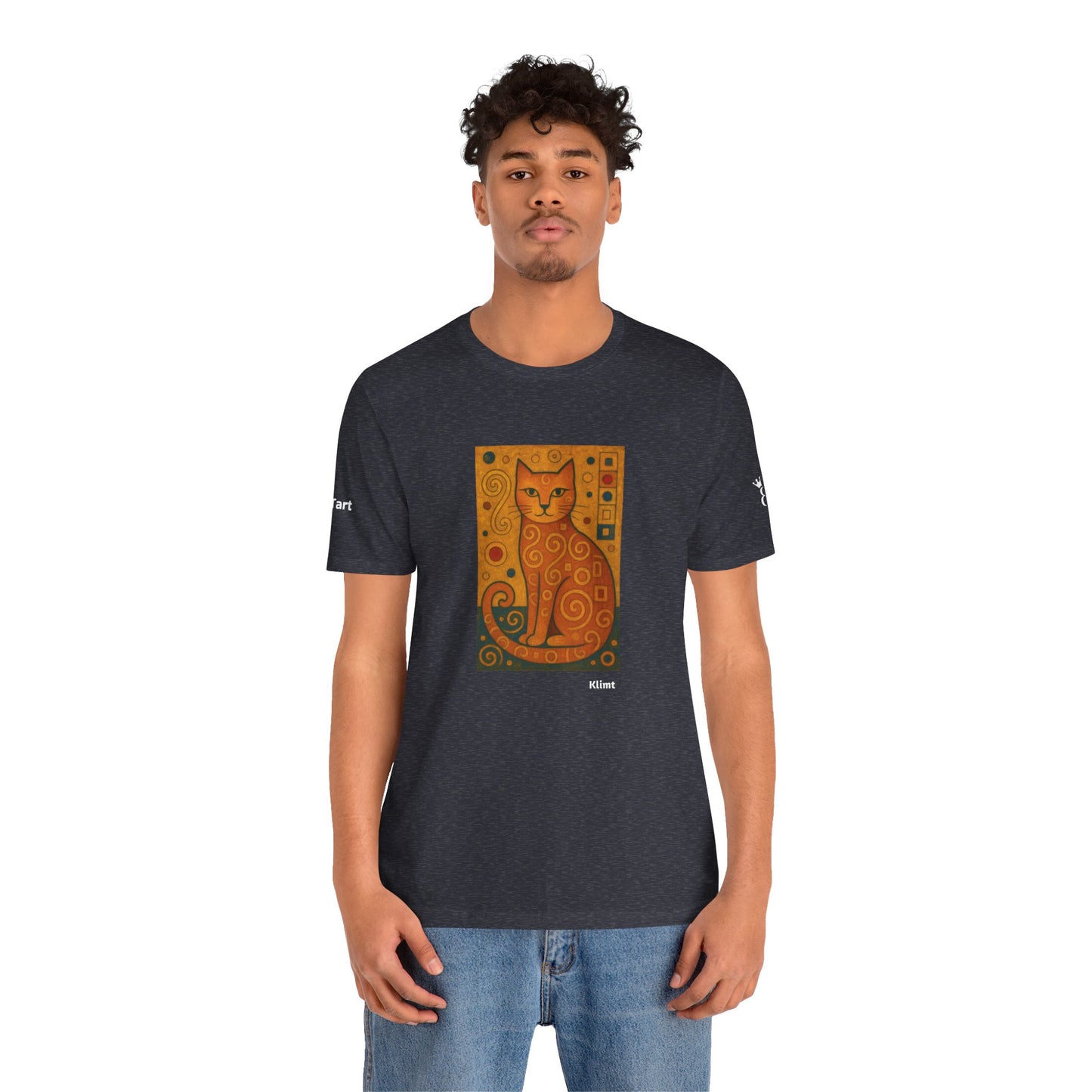 CATART Unisex Jersey Cat T-Shirt - KLIMT - Iconic Painting Reimagined with Cats
