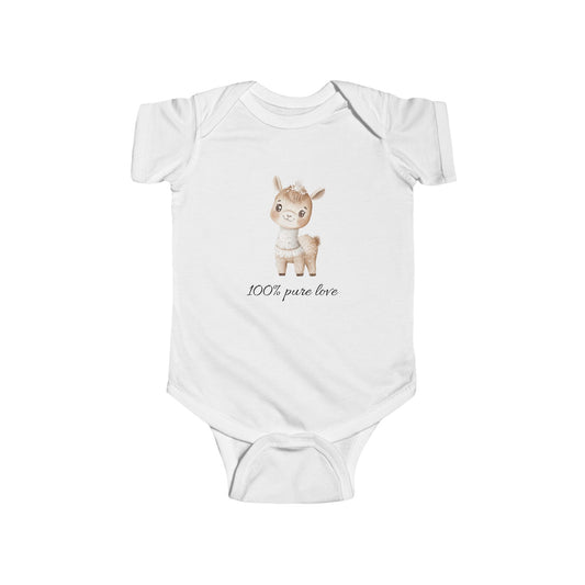 Adorable Baby Bodysuit with Cute Lama Design
