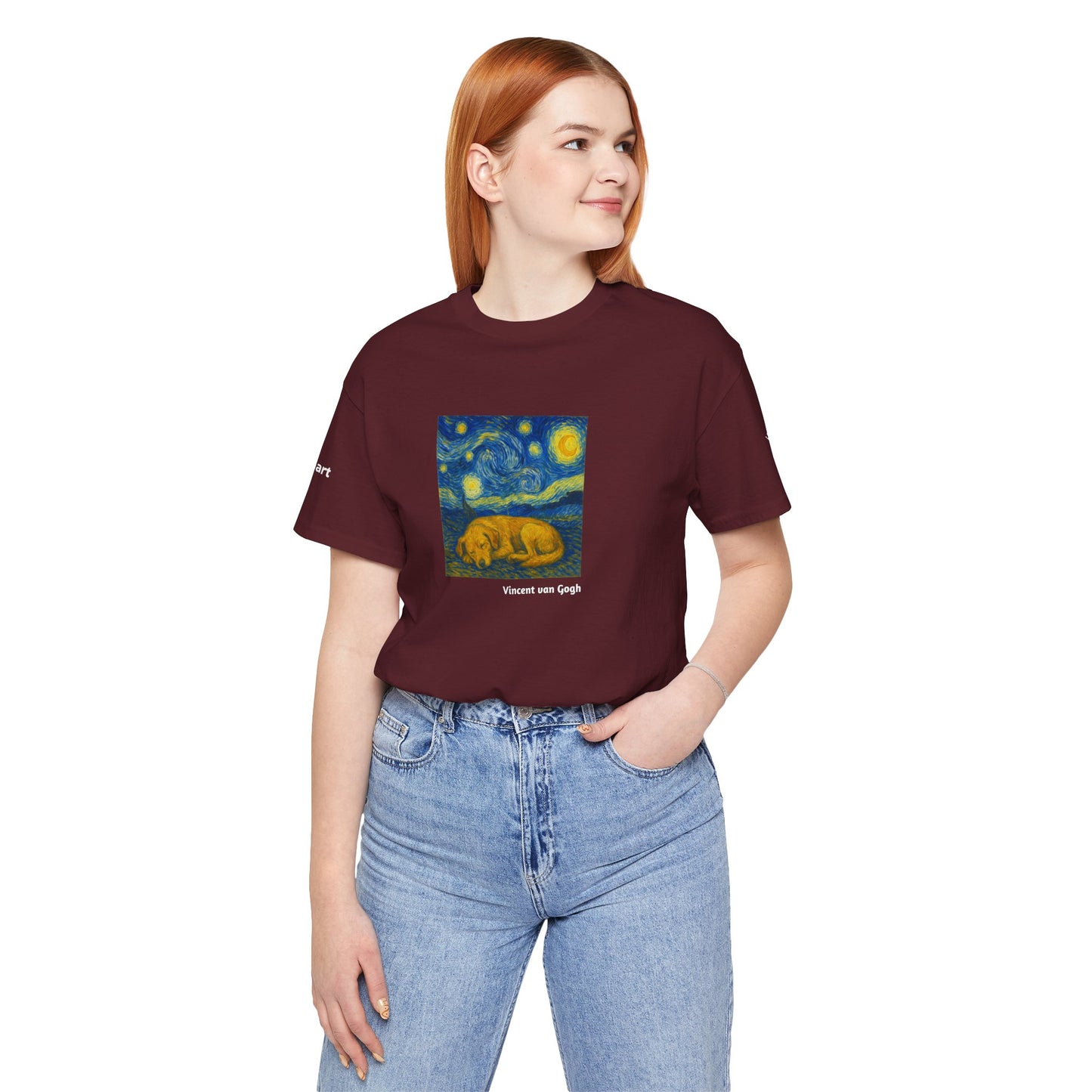 DOGART Unisex Jersey Dog T-Shirt - VAN GOGH - Iconic Painting Reimagined with Dogs