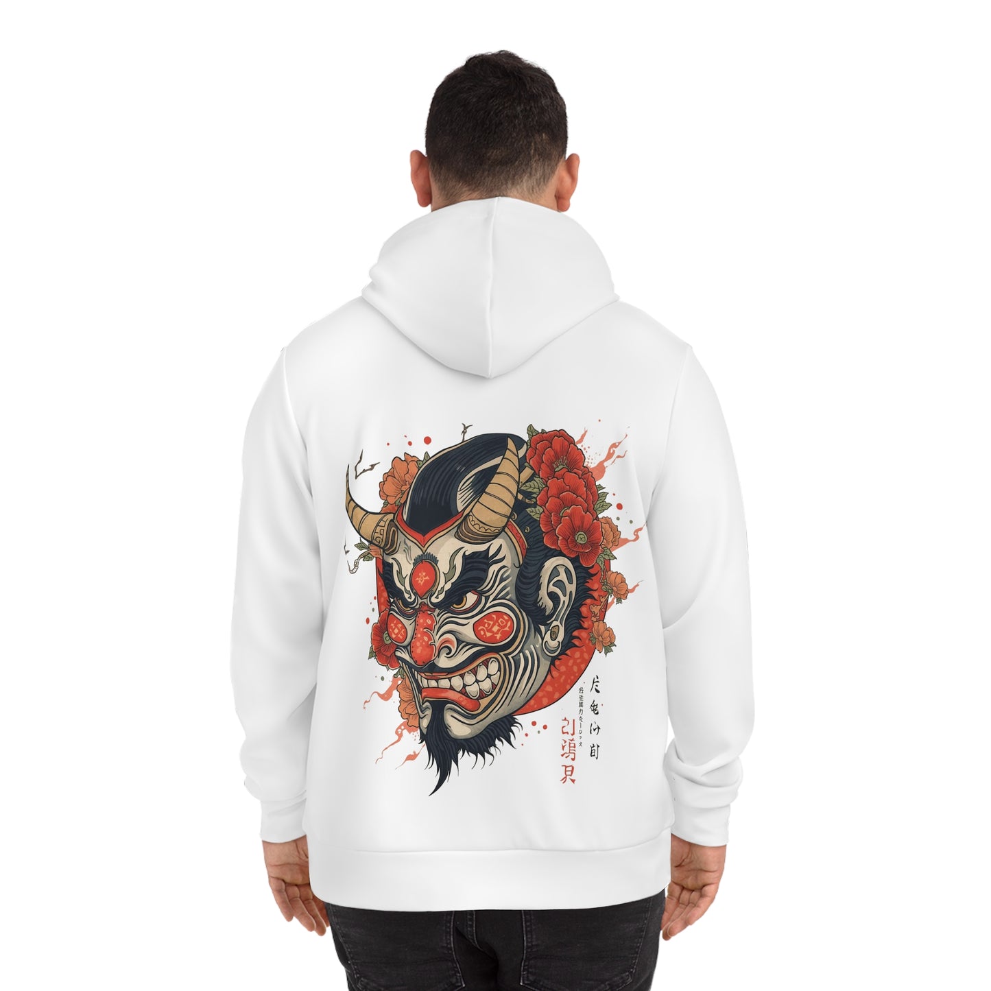 Bold Oni Mask Hoodie - Japanese Irezumi Tattoo Art Streetwear