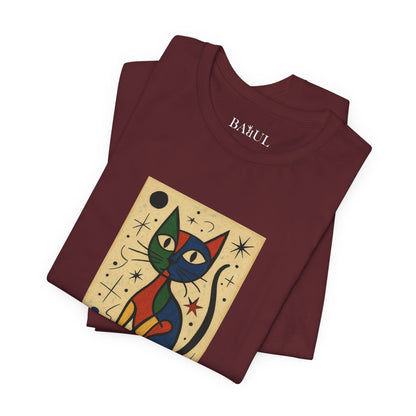 CATART Unisex Jersey Cat T-Shirt - MIRO - Iconic Painting Reimagined with Cats