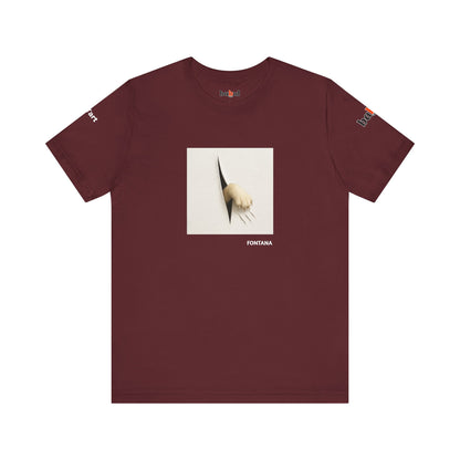 CATART Unisex Jersey Cat T-Shirt - FONTANA - Iconic Painting Reimagined with Cats