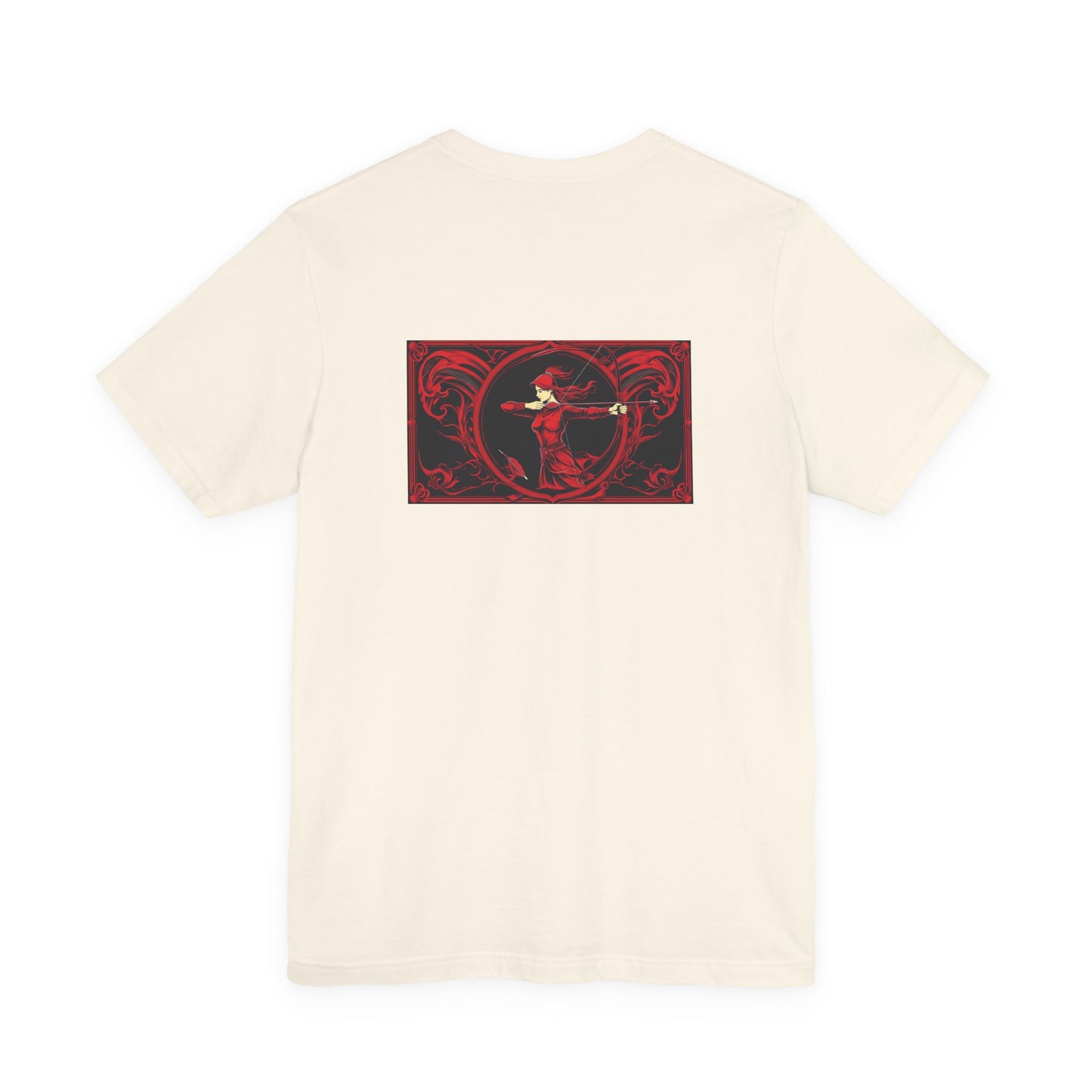 Sagittarius - Gothic Zodiac, Red Graphic on the back T-Shirt. Zodiac in the Shadows