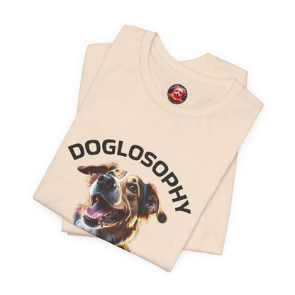 Doglosophy Unisex Jersey Short Sleeve Tee –  "Dog Remind Us" Design