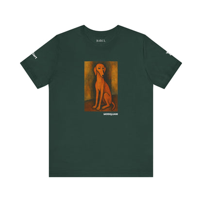 DOGART Unisex Jersey DOG T-Shirt - MODIGLIANI - Iconic Painting Reimagined with Dogs