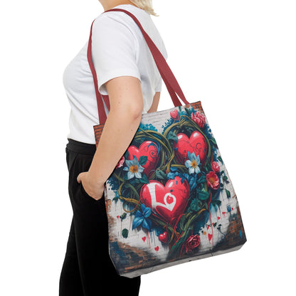 Artistic Surge - Eco-Friendly Canvas Tote Bag - HEARTS OF LOVE