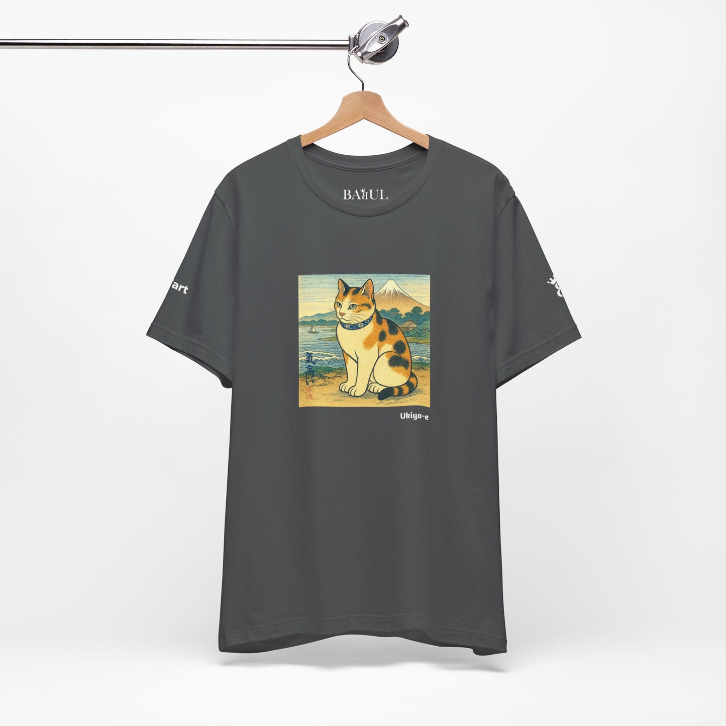 CATART Unisex Jersey Cat T-Shirt - UKIYO-E Japanese art Style - Iconic Painting Reimagined with Cats