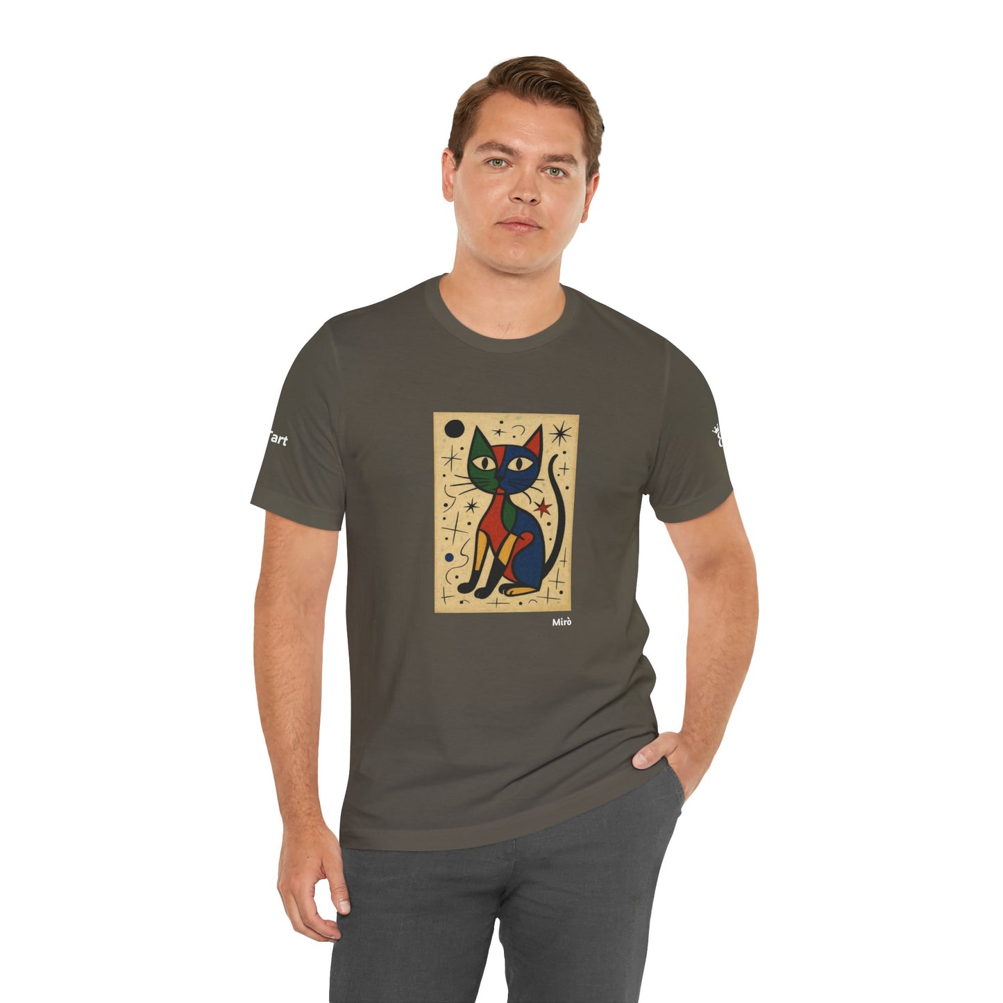 CATART Unisex Jersey Cat T-Shirt - MIRO - Iconic Painting Reimagined with Cats