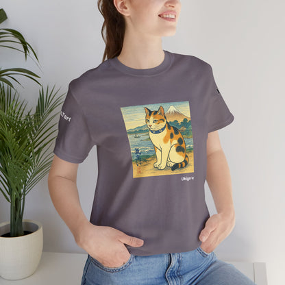 CATART Unisex Jersey Cat T-Shirt - UKIYO-E Japanese art Style - Iconic Painting Reimagined with Cats