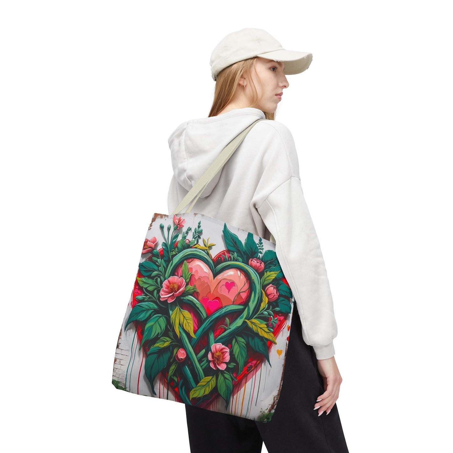 Artistic Surge - Eco-Friendly Canvas Tote Bag - HEARTS OF LOVE