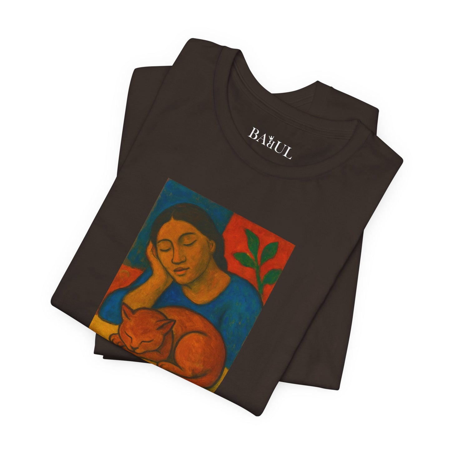CATART Unisex Jersey Cat T-Shirt - GAUGUIN - Iconic Painting Reimagined with Cats