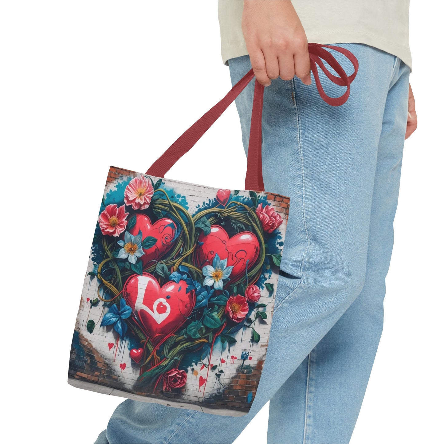 Artistic Surge - Eco-Friendly Canvas Tote Bag - HEARTS OF LOVE