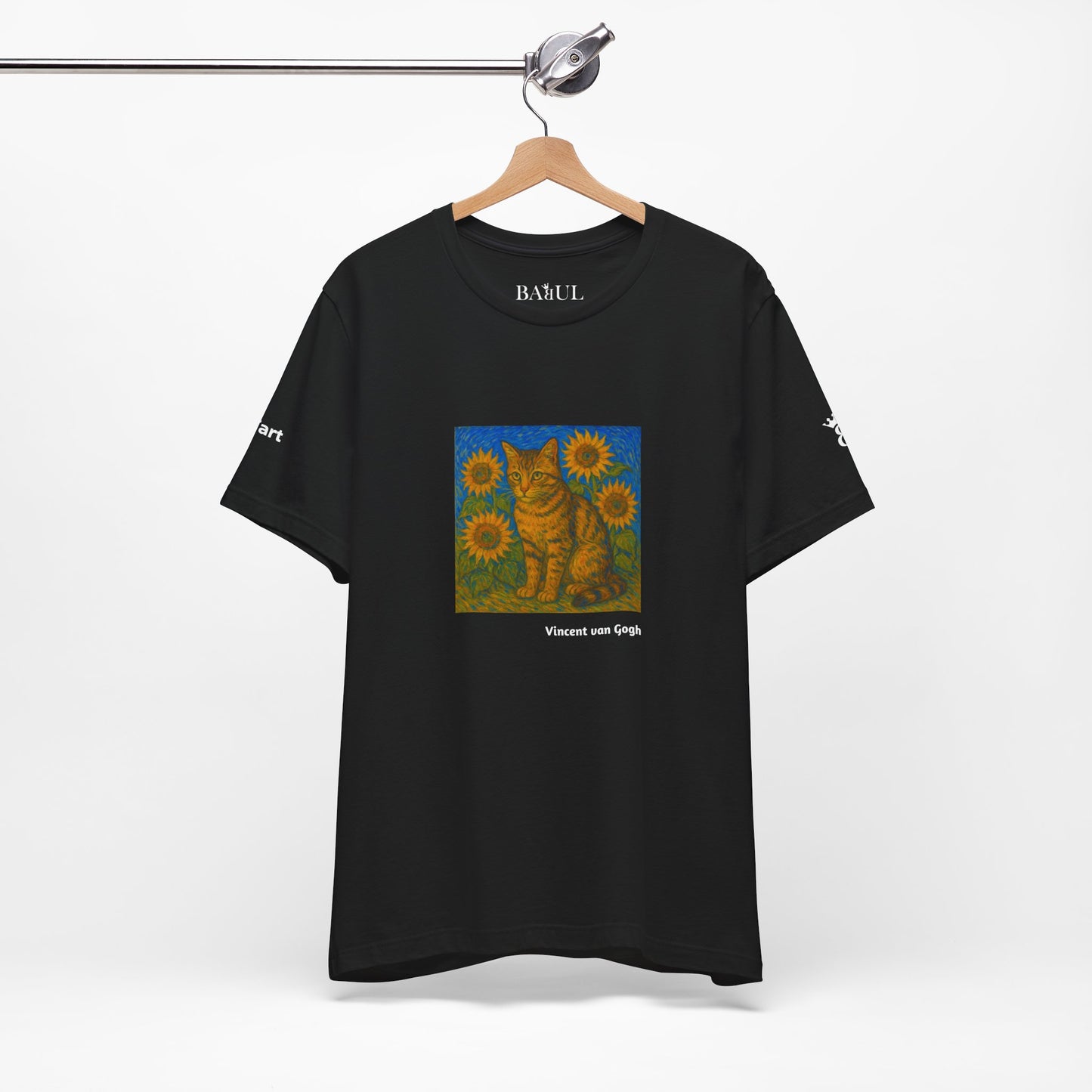 CATART Unisex Jersey Cat T-Shirt - Vincent van Gogh - Iconic Painting Reimagined with Cats