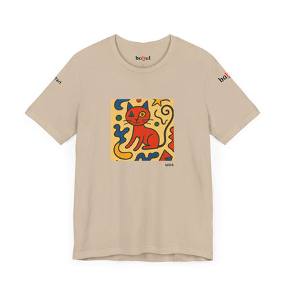 CATART Unisex Jersey Cat T-Shirt - MIRO - Iconic Painting Reimagined with Cats