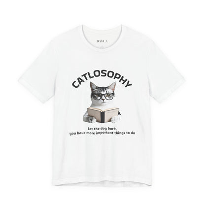 Catlosophy Unisex Jersey Short Sleeve Tee –  "Let the dog bark" Design