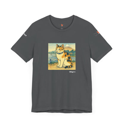 CATART Unisex Jersey Cat T-Shirt - UKIYO-E Japanese art Style - Iconic Painting Reimagined with Cats