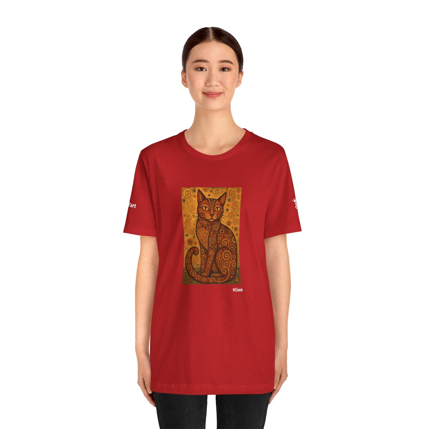 CATART Unisex Jersey Cat T-Shirt - KLIMT - Iconic Painting Reimagined with Cats