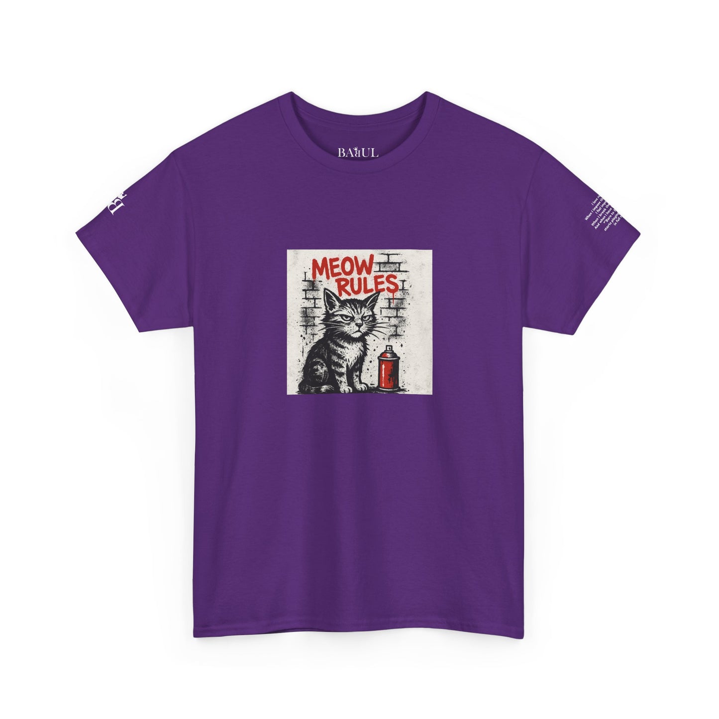 Rebel Graphic Tee - Unisex Heavy Cotton T-Shirt for the Wild at Heart. Rebel Tees, Born to Be Worn - MEOW RULES