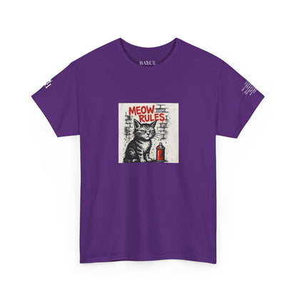 Rebel Graphic Tee - Unisex Heavy Cotton T-Shirt for the Wild at Heart. Rebel Tees, Born to Be Worn - MEOW RULES