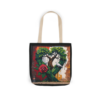 Artistic Surge - Eco-Friendly Canvas Tote Bag - HEART WITH ROSE