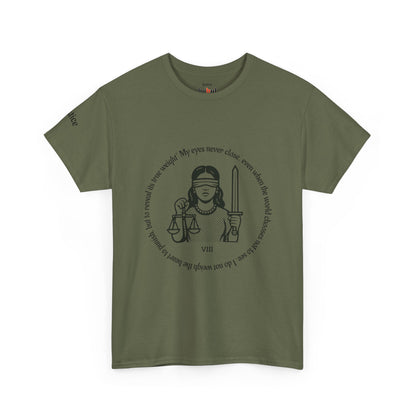 Justice - ArcanaPop T-Shirt – Where Tarot Magic Meets Pop Art