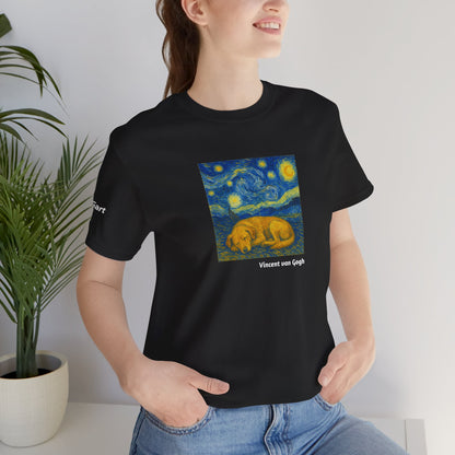 DOGART Unisex Jersey Dog T-Shirt - VAN GOGH - Iconic Painting Reimagined with Dogs