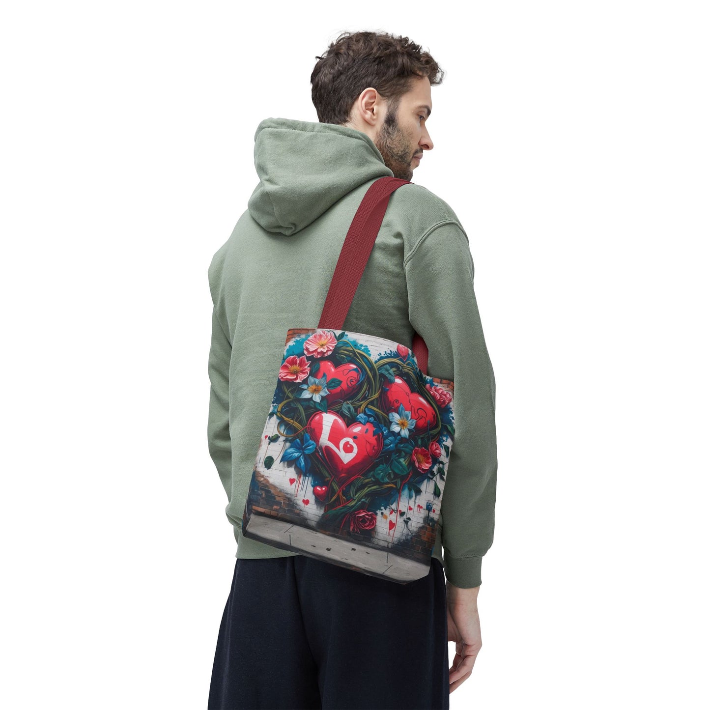 Artistic Surge - Eco-Friendly Canvas Tote Bag - HEARTS OF LOVE