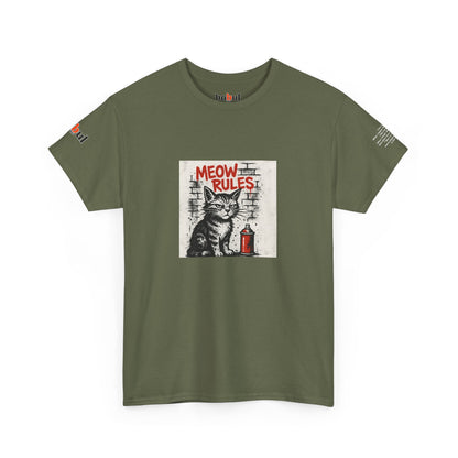 Rebel Graphic Tee - Unisex Heavy Cotton T-Shirt for the Wild at Heart. Rebel Tees, Born to Be Worn - MEOW RULES