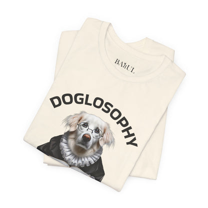 Doglosophy Unisex Jersey Short Sleeve Tee –  "Dogs are like humans without the flaws" Design