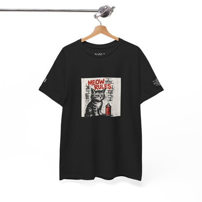 Rebel Graphic Tee - Unisex Heavy Cotton T-Shirt for the Wild at Heart. Rebel Tees, Born to Be Worn - MEOW RULES