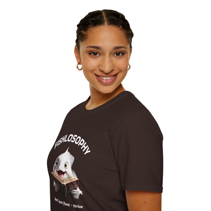 Fishlosophy Unisex T-Shirt - Ocean Vibes and Life's Questions Design - PEARLS OF WISDOM FROM THE FISH WORLD