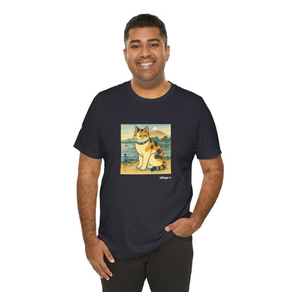 CATART Unisex Jersey Cat T-Shirt - UKIYO-E Japanese art Style - Iconic Painting Reimagined with Cats