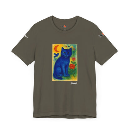 CATART Unisex Jersey Cat T-Shirt - MARC CHAGALL - Iconic Painting Reimagined with Cats