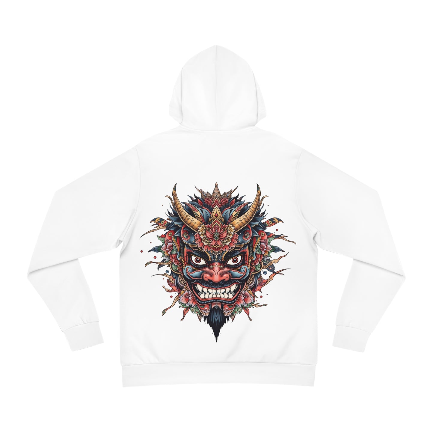 Bold Oni Mask Hoodie - Japanese Irezumi Tattoo Art Streetwear
