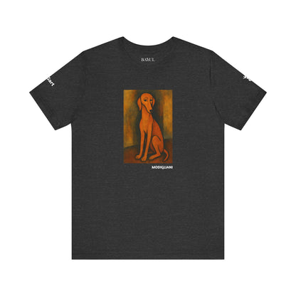 DOGART Unisex Jersey DOG T-Shirt - MODIGLIANI - Iconic Painting Reimagined with Dogs
