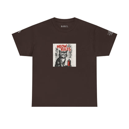 Rebel Graphic Tee - Unisex Heavy Cotton T-Shirt for the Wild at Heart. Rebel Tees, Born to Be Worn - MEOW RULES