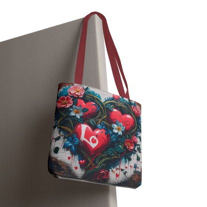 Artistic Surge - Eco-Friendly Canvas Tote Bag - HEARTS OF LOVE